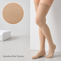 Bas de contention médical pour femmes 20-30 mmHg, bas anti-varices jusqu'au genou avec bande antidérapante en silicone, compression graduée