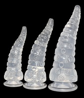 Plug anal en silicone transparent en forme de pieuvre, pour le plaisir, disponible en tailles grande, moyenne et petite, avec perles de traction pour stimulation anale, dilatateur anal en forme de fleur, jouet sexuel