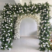 Soporte Decorativo de Esquina con Arco Cuadrado para Flores Artificiales, Decoración para Bodas, Arreglos Florales, Pasillo, Accesorios para Fotografía