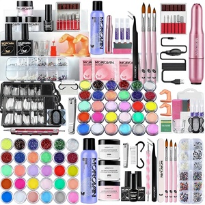 Kit de Uñas Acrílicas <span class=keywords><strong>Morovan</strong></span> con Taladro, Polvo Acrílico con Purpurina, Monómero Líquido, Set para Principiantes, Hecho en China - Product Image 1