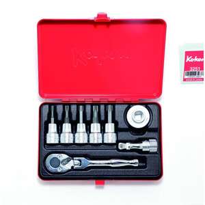 Koken-3251ซ็อกเก็ต3/8 ''ชุดในกรณี (8ชิ้น) -EAN ซ็อกเก็ตมือ4991644234677 3/8" - Product Image 1