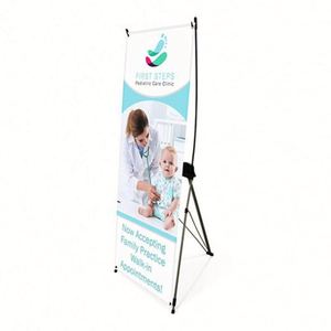 แบนเนอร์แบบยืดหดได้ปรับขนาดได้ พร้อมขาตั้ง X ปรับระดับได้ ชุดอุปกรณ์สำหรับงานแสดงสินค้าและโปรโมชั่น - Product Image 1