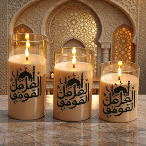 Lilin LED Kaca Berbahan Lilin Parafin Bertenaga Baterai untuk Dekorasi Festival Ramadhan Idul Fitri dari Matti - Product Image 1