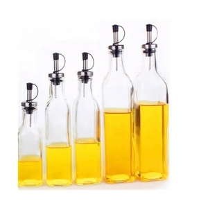 Botella de condimentos de 16 Oz, 500ml, cuadrada, de vidrio, vinagre, con vertedor, en la cocina - Product Image 1