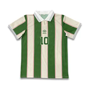 Healong Fabriek Op Maat Gemaakt Volledig Gesublimeerd Voetbal Poloshirts Klassiek Retro Voetbal Jersey