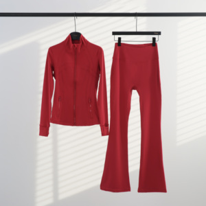 Conjunto Deportivo de 2 Piezas para Mujer, Chaqueta Deportiva con Pantalones Acampanados, Cintura Elástica, Estilo Informal para Otoño - Product Image 5