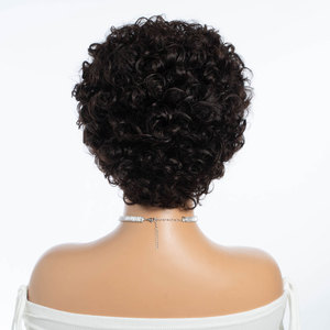 Perruque courte coupe pixie cheveux humains perruque Rose Curly Full Machine Made Fumi Curly Short <span class=keywords><strong>Bob</strong></span> Pixie Cut Perruques pour les femmes noires - Product Image 6