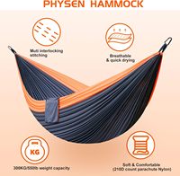 Hamac en nylon parachute léger orange Balançoire pour randonnée Hamac de plage