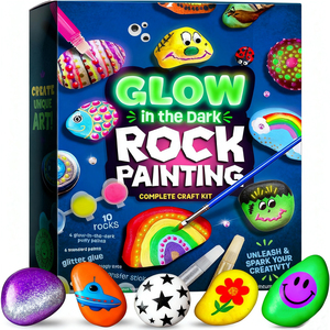 Kit di pittura Rock per bambini che si illuminano al buio Set di giocattoli <span class=keywords><strong>da</strong></span> <span class=keywords><strong>disegno</strong></span> con Rock per bambini dai 6 ai 12 anni per ragazzi e ragazze Kit di attività artigianali - Product Image 1