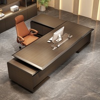 Table de bureau de direction commerciale de luxe ML au design moderne et écologique, ensemble de bureau de PDG en MDF avec serrure à code, montage facile, extensible