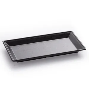 new design japanese style melamine matte black sushi plate plastic