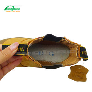 <span class=keywords><strong>Zapatos</strong></span> de Seguridad AEGISEC con Puntera de Acero Anti-aplastamiento, Cuero Nubuck Genuino, Antideslizantes, Estilo Americano, Sin Cordones - Product Image 2