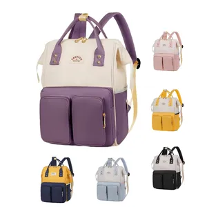 2024 Luxury colorful Large-capacity double-shoulder diaper bag travel waterproof portable baby backpack diaper bag for moms