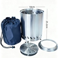 En gros Brasero d'extérieur portable en acier, sans fumée, pour table, avec support pour bois de chauffage, modèle Solo