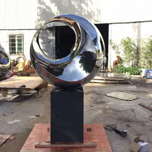 Modern Outdoor Garden Metal Art Stainless Steel Moon Sculpture