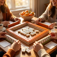 Jeu de Mahjong américain en acrylique orange, 160 tuiles, pliable, kit de jeu de poker pour 4 joueurs, portable, pour les soirées de jeu en famille, cadeau de luxe