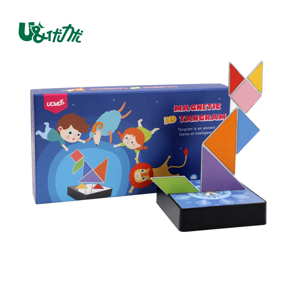 UCMD 3D เกมเกมการศึกษาการเรียนรู้ของเล่นโลหะแม่เหล็ก Tangram เด็กปริศนาการศึกษาปริศนา