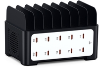 Stasiun Pengisian Daya Ponsel 120W untuk Beberapa Perangkat, 10 Port USB C Tipe C, Stasiun Pengisi Daya Cepat