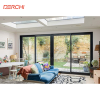 Porte coulissante de véranda en aluminium sur mesure avec double vitrage trempé et rails encastrés