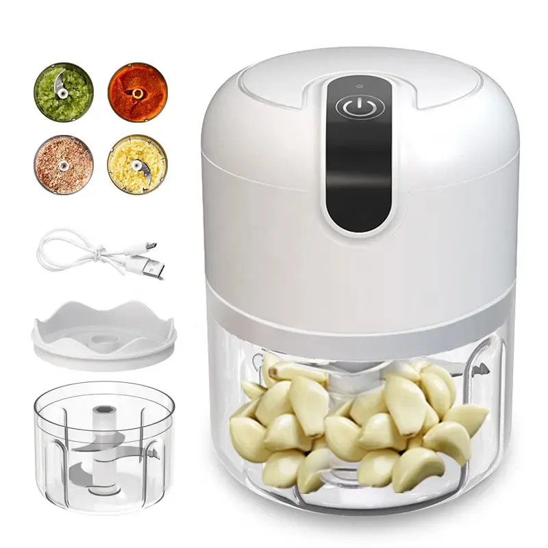 Cozinha Portátil 250ml Elétrica Alho Vegetal Chopper Mini Processador De Alimentos