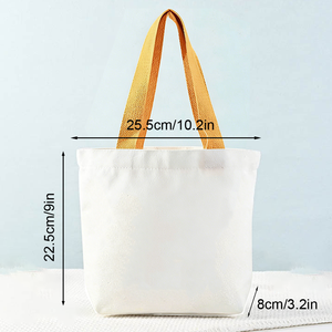 Sac fourre-tout en toile de luxe, simple et personnalisé, orange, avec impression personnalisée de poupées <span class=keywords><strong>Matriochka</strong></span> mignonnes - Product Image 2