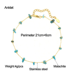 Wholesale Natural Gravel <b>Anklets</b> 18K Gold-Plated Bohemian Style Gift Small B Retailers Support OEM Customization - Product Image 6