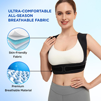 Nouvelle conception de correcteur de posture réglable pour les épaules, soutien dorsal sain pour hommes et femmes avec coussinet en silicone