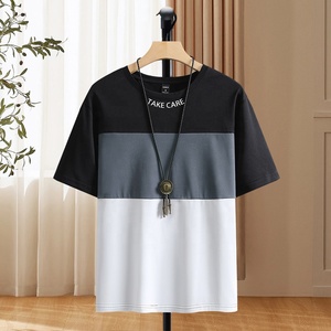 เสื้อยืดโอเวอร์ไซส์แขนสั้นสไตล์วินเทจสำหรับผู้ชาย ฤดูร้อน ผ้าโพลีเอสเตอร์ 100% พิมพ์ลายดิจิทัล ตัดต่อแบบถัก สวมใส่สบาย ปรับแต่งได้ - Product Image 2