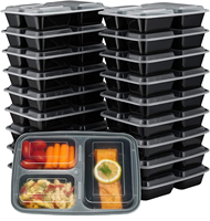Boîtes alimentaires jetables en plastique PP pour micro-ondes avec couvercles pour le stockage de repas préparés et l'usage quotidien