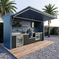 Cuisine extérieure modulaire moderne résistante aux intempéries avec évier en acier inoxydable, crédence et charnières, garantie 5 ans