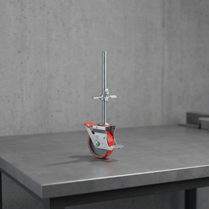 Ruedas giratorias de andamio de hierro fundido JRS con tornillos de sujeción, ruedas con eje hueco y freno de tornillo ajustable para escaleras de andamio - Product Image 1