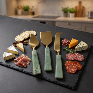 Ensemble de couteaux à fromage décoratifs en métal – Ustensiles de service élégants pour planches à charcuterie, tables à manger, restaurants et collections de cadeaux - Product Image 1