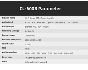<span class=keywords><strong>Amplificador</strong></span> de Audio Estéreo Profesional de Aluminio de 2.1 <span class=keywords><strong>Canales</strong></span> para Karaoke con Mezclador DSP y Entrada USB para Fiestas en Casa - Product Image 5