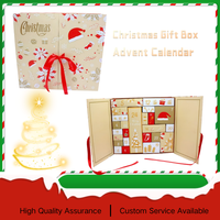 Boîtes en papier de luxe pour calendrier de l'avent de Noël, boîte mystère, compte à rebours de 24 jours avec emballage artisanal écologique et logo
