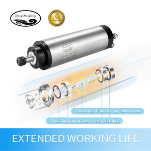 Moteur de broche CNC silencieux refroidi par eau Zhong Hua Jiang ER11 65mm 4 roulements 1.5KW 110V/220V BT30 pour machine de gravure CNC - Product Image 3