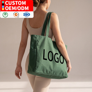 Customizable Logo Advertising Blank Large Cotton Canvas Tote Bag Portable Handle For Daily Use Beach Holiday Shopping Gift Pouch