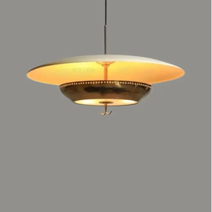 Retro Brass UFO Pendant <b>Ceiling</b> <b>Light</b> Mid Century <b>Modern</b> Saucer Shade Chandelier Vintage Inspired Hanging Lamp for Dining Room - Product Image 1