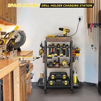 Organisation du rangement du garage Étagère à outils Porte-perceuse Étagère à roulettes Chariot ouvert Coffre à outils Boîte à outils Organisateur d'outils
