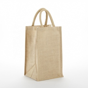 Sac à vin en Jute naturel, 20 pièces, tissu imprimé, haute qualité, Logo, à bas prix - Product Image 2