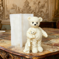 Moule en silicone 3D Ours géant câlinant un petit ours, design chaleureux pour bougies d'aromathérapie, savon, gypse, résine, artisanat DIY
