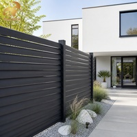 Panneaux de clôture en aluminium noir à persiennes, écran d'intimité facile à installer pour jardin, piscine, cour arrière résidentielle au Canada, OEM