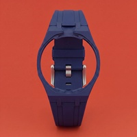 Reloj de Alta Calidad para Jóvenes, Diseño Real, Color Blanco, Caja de Biocerámica Azul, Esfera Multicolor Azul Oscuro, Estilo Casual