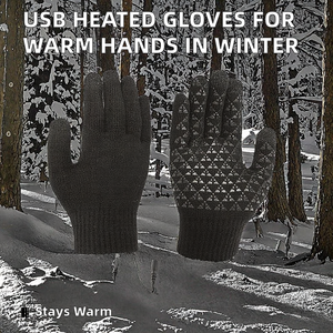 Gants chauffants USB imperméables thermiques/isotermiques à doigts complets avec fermeture auto-agrippante pour hommes/femmes - Chauffe-mains d'hiver - Product Image 2