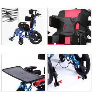 Silla para niños discapacitados de aleación de aluminio con respaldo alto, carrito para Cerebral parálisis, sillas de ruedas para bebés para niños con parálisis Cerebral - Product Image 4
