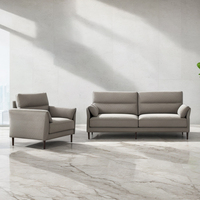 Conjunto de sofá de cuero doble/tres plazas personalizable moderno suministrado de fábrica para el hogar apartamento Villa escuela Hospital USO COMERCIAL