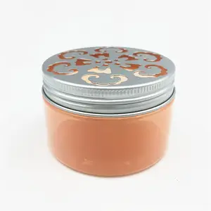 250ml empty round orange PET plastic jar for air freshener with aluminum cap