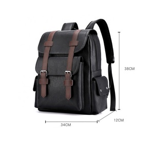 Fashion Style Pu Soft Surface Large Capacity Student Leather <b>Backpack</b> Men Bag Sports Leisure Waterproof <b>Backpack</b> - Product Image 2