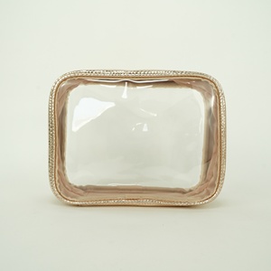 Maquiagem personalizada Saco Ouro Brilhante Toiletry Organizer <span class=keywords><strong>Set</strong></span> Batom Acessórios Pessoais Armazenamento 3pcs <span class=keywords><strong>Kit</strong></span> Viagem Saco Cosmético - Product Image 3