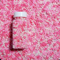 Neue Produktideen 2023 St Valentin Candy Sprinkles Valentinstag Aushöhlen Blume Essbare Streu sel Kuchen Dekoration für Kuchen