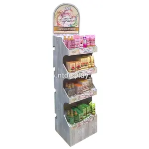 Counter greeting gift card display stand wooden soap table top riser display